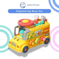 EZYLITTTLES 6in1 Engineering Busy Car Toy for Kids Tools Steering Wheel Lock Puzzle Gear Driver STEM