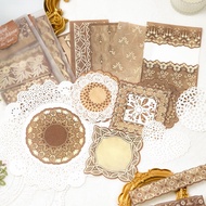 Journamm 40pcs/pack Vintage Lace Decor Materials Paper Art Collage Photo Album DIY Scrapbooking Creative Stationery