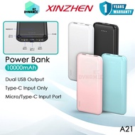 Xinzhen A21 10000mAh Powerbank Slim Pawer Bank Dual USB Bank Kuasa Portable Xinzhen Power Bank