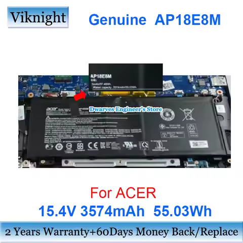 Genuine AP18E8M Battery For ACER Nitro 5 AN515 ConceptD 5 CN515 Series Aspire 7 A715-74 Notebook Bat