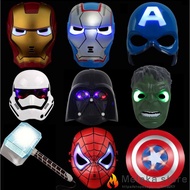 LED Light Up Party Mask The Avengers Superhero Costume Iron Man Hulk American Captain Movie Helmet Masks Party Kids Toys