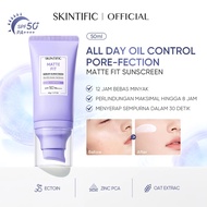 Skintific Matte Fit Serum Sunscreen 50ml SPF50+ PA++++ With Zinc PCA Ectoin Oat Extract All Day Oil 