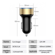2 USB Ports Car Charger 5V3.1A Quick Charg Lighter 12V24V Universal Auto Power Adapter For Xiaomi Samsung