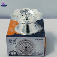 Silver Glow Silver Incense Stick Holder Dhoop Agarbatti Stand Holder