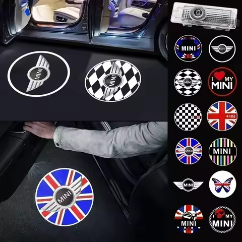 /2PC For BMW MINI Cooper One S JCW R56 R55 R53 F55 F56 R57 R60 Car Door Welcome Lamps HD LED Laser P