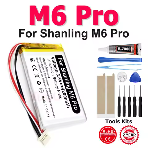 New Li-Polymer 3.8V 4200mAh Rechargeable New Battery For Shanling M6Pro M6 Pro + kit Tools