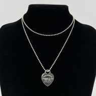 【二手】TIFFANY&Co.（Tiffany）Return to Tiffany 心型吊牌圓珠鍊 925 銀項鍊 22.21克