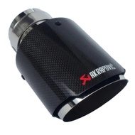 Akrapovic Glossy Black Carbon Fiber Car Universal Exhaust Pipe Muffler Tips Stainless Steel End Pipe