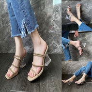 9cm Women's High Heels Sandal Transparent Crystal Heels Fashion Girl Strappy Heels Sandal 9CM 高跟鞋（33