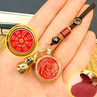 Chinese Zodiac Pendant Hulu Buddha Keychain Cinnabar Brass Chinese Zodiac Open Treasury Pendant