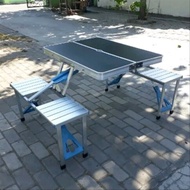 Meja Lipat Portable Koper Meja Taman Aluminium