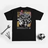 MESIN KRMK T-Shirt Unisex Distro Shirt with 2GD-FTV Engine Image TOYOTA KIJANG INNOVA FORTUNER HILUX