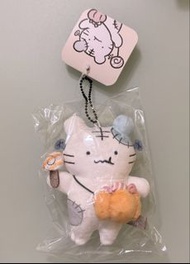 日本 小白虎與黑虎蝦 小白虎 Halloween 南瓜糖果 掛飾 公仔