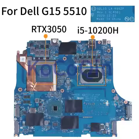LA-K662P For DELL G15 5510 Notebook Mainboard GDL55 I5 I7 10th Gen 0G3CK0 0Y54CX 0NWP76 0FK7C3 0WCM7