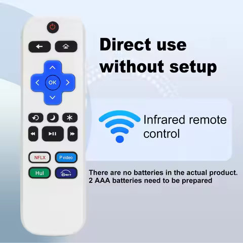 White Universal Remote for Roku TV, Compatible TCL Hisense Sharp Philips Onn Element Insignia JVC RC