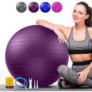 Soft Exercise Ball, Anti-Burst Yoga Ball Chair Supports 2200lbs, Stability Swiss Ball w/ Pump for Pr