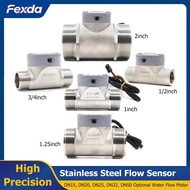 4O7N Stainless Steel Flow Sensor High Precision Water Flow Meter Liquid Flow Rate Switch Indicator D
