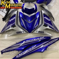 COVERSET Y15 V1 V2 ORIGINAL VELOZI EXCITER GP 2016 BIRU SILVER BLUE STRIPE TANAM