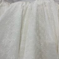 KATUN Durable Cotton Embroidery with Holes in One Color (Price per 1/ 2Mtr or 50Cm)