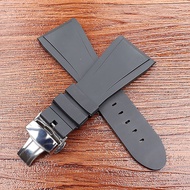 30mm Men Woman Black Brown Blue Really Soft Rubber Watch Band Strap For Bvlgari OCTO 101964 Bracelet