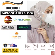 [Earloop &amp; Headloop Mask] Duckbill 3D and 6D Disposable 4ply Mask Face Mask Design Mask, Mars, Alkindo.