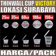 Thinwall Cup 25ml 35ml 60ml 100ml 150ml Pack Cup Pudding n Plastic Sambal Sauce