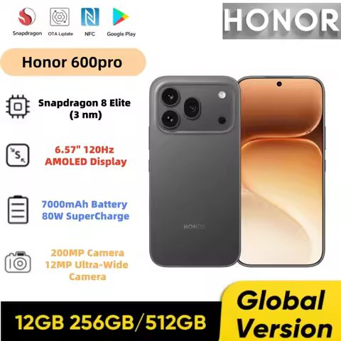 Honor 600 Pro Global Version Snapdragon® 8 Elite 200MP Rear Camera 6400 mAh 80W SuperCharge 50W Wire