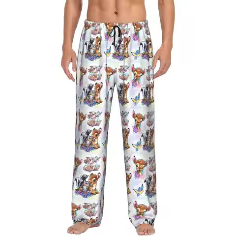 Custom Men B-Bambies Anime Pajama Pants Printed Sleep Sleepwear Bottoms with Pockets