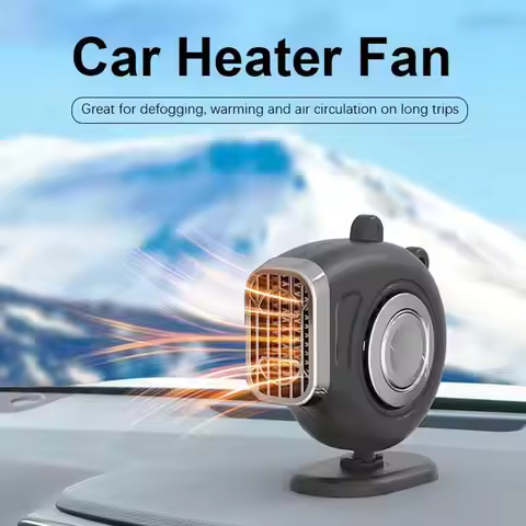Car Heater Creative Little Sun Car Heater 180-Degree Rotary 12V/24V Fast-Heating Mini Fan Portable C