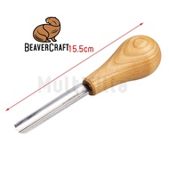 Beaver Craft Palm-Size Straight Rounded Chisel - Sweep №9 (P9/10) - Wood Carving Chisel