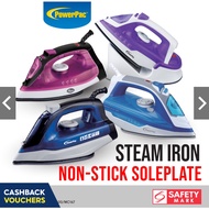 PowerPac Steam Iron, Non Stick Plate 1400/2400 watts (PPIN1014/PPIN1200/PPIN2400/MC167)