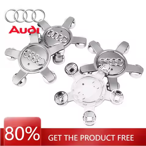 2026 Hot Interior Stickers 4pcs 135mm Car Wheel Center Cap Hub Covers Badge logo 8R0601165 4F0601165