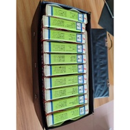 Suitcase of 10 rolls of 8 track tape made in Japan