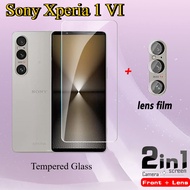 2in 1ปกป้องหน้าจอสำหรับ Sony Xperia 1 VI XQEC54EUKCB.GC กระจกเทมเปอร์และฟิล์มเลนส์ XQEC54EUKCG.GC XQ