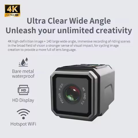 4K Ultra HD WiFi Camera/Mini Outdoor Sports Camera/Motorcycle Camera/Bicycle Riding Camera/Wearable 
