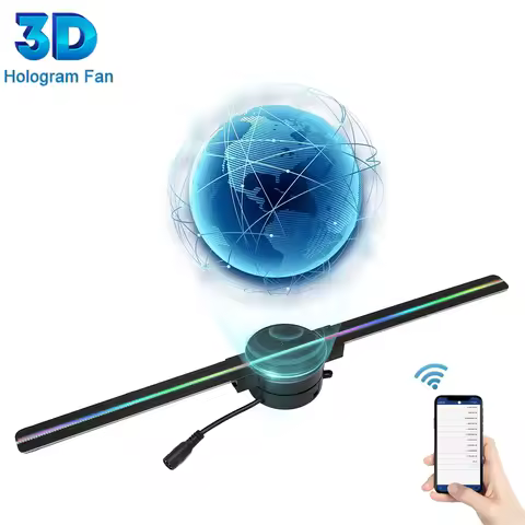 DIY 3D Hologram Fan 42cm WiFi 3D Advertising Projector for Business Store Bar Party LED Holographic 