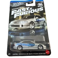 2025 HOT WHEELS FAST AND FURIOUS GRAPHIC REMIX CUSTOM ACURA INTEGRA SEDAN GSR METAL BASE EXCLUSIVE S