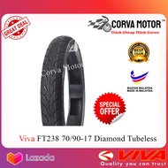 Corva Motor Tayar Viva Tubeless Ft238 70/90-14 80/90-14 70/90-17 80/90-17 120/70-17 Tmax Tayar Motor