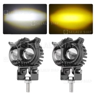 Lampu Tembak Sorot Laser Gun Motor Mobil 24 Volt SQL 2 3 Mata LED 2 Warna High Low Putih Kuning wate