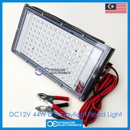 DC 12V 44W LED Daylight Flood Light + 3M Wire with Battery Clips [Lampu LED 12V dengan 3M Wayer dan 