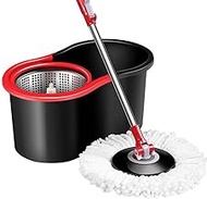 WZHZJ Spin Mop 360° Self Wringing Spinning Mop Washable Microfiber Mop Heads Easy to Use and Store