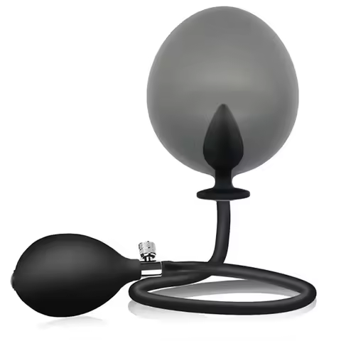 Silicone Inflatable Anal Plug with Pump - Expandable Giant Butt Plug for Advanced Gape Training