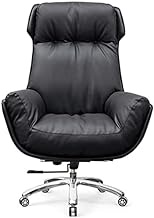Chair Leather Boss Chair, Modern Minimalist Computer Chair, Latex Lift Office Chair, Comfortable and Sedentary Home Reclining Executive Chair Gaming chair (Color : Genuine Leather)
