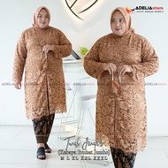 Setelan kebaya tunik jenifer jumbo - kebaya modern - motif bunga yang cantik dan elegan - outif keki