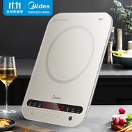 美的（Midea）电磁炉 家用大功率 220m恒匀火加热 持续小火低音超薄电磁炉灶定时 C22-Micca705 配欧式汤锅