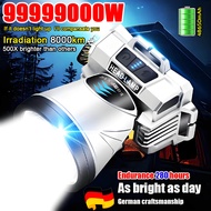 [128 hours of continuous use] headlamp rechargeable headlamp waterproof lampu suluh kepala headlight