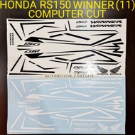 RS 150 HONDA WINNER ( 11 ) COM CUT BODY COVER STRIPE STICKER BLACK / WHITE
