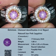 Natural Pink Sapphire Nh Srilanka Strong Ray Star Like Gems Ruby Asli