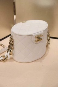 Chanel 白色圓筒 Vanity 手袋