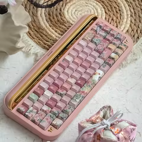 142 Keys Rose Flower Series Keycaps Cherry Profile PBT Dye Sublimation Keycap For MX Mechanical Game
